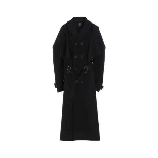 Wool Mosser Trench Coat With Belt