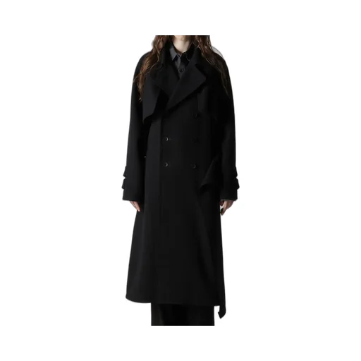 Wool Mosser Back Drape Trench Coat