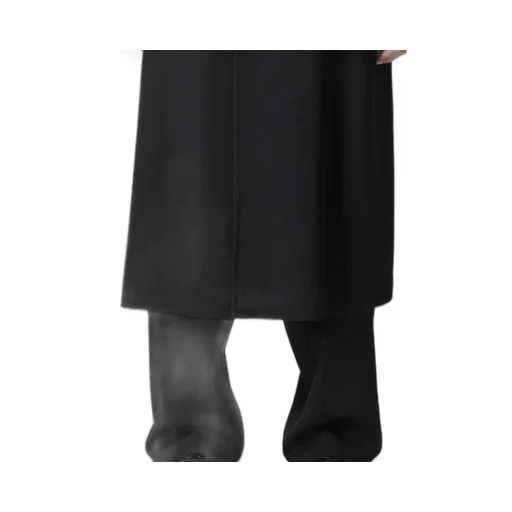 Wool Gabardine Coat With Stand Front Collar