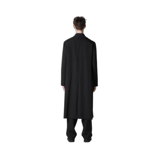 Wool Gabardine Coat With Stand Front Collar