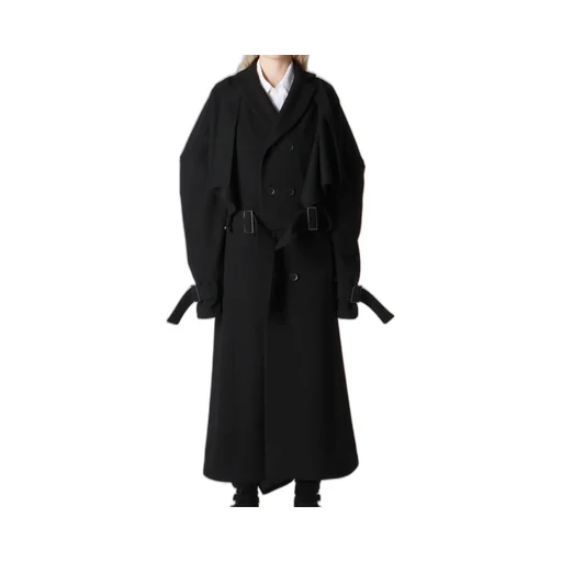 Wool Mosser Trench Coat With Belt