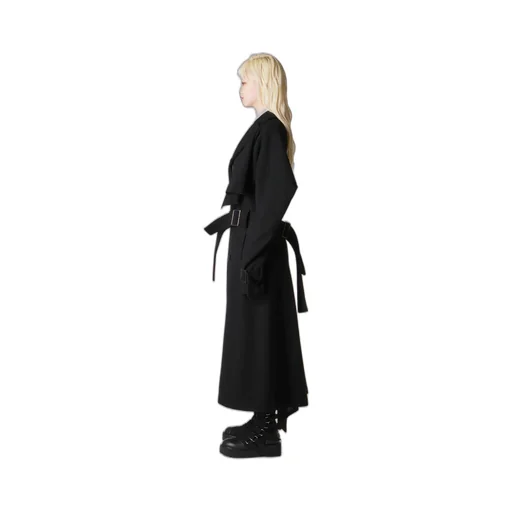 Wool Mosser Trench Coat With Belt