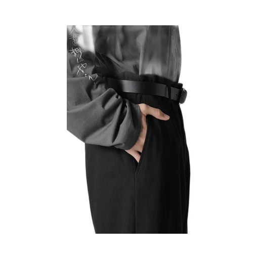 C/L Canvas Black Belted Hem Pants