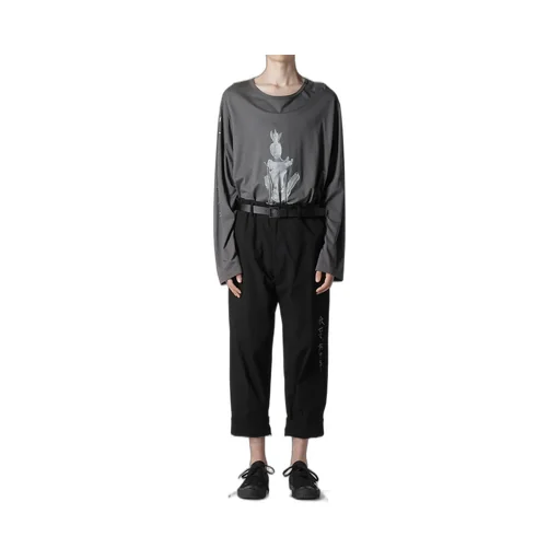 C/L Canvas Black Belted Hem Pants
