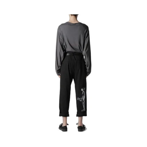 C/L Canvas Black Belted Hem Pants