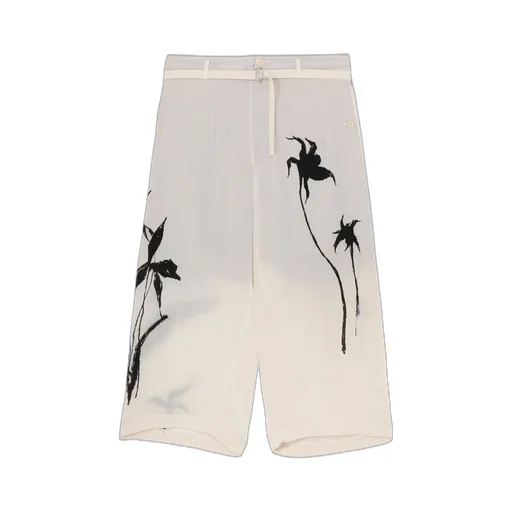 Flower Print Belted Pants