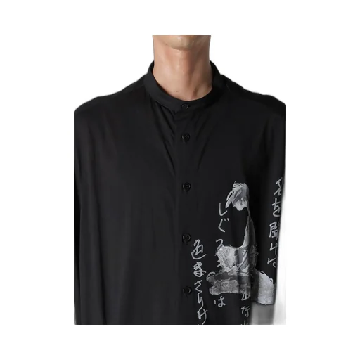 C/Ny Jersey B Handwritten Print Long Blouse