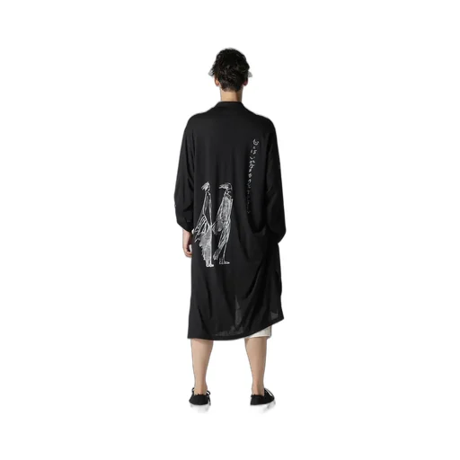 C/Ny Jersey B Handwritten Print Long Blouse