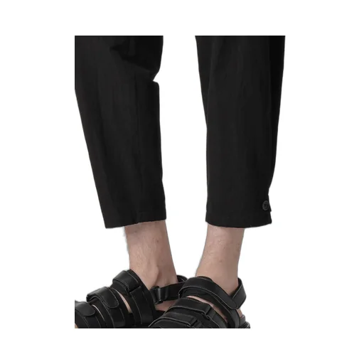 C/L Uneven Thread Canvas Tab Detail Slim Pants