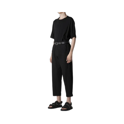 C/L Uneven Thread Canvas Tab Detail Slim Pants