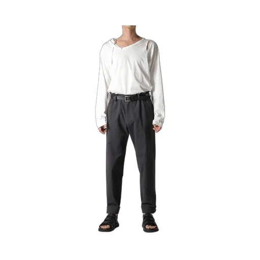 C/ Poplin Tab Detail Slim Pants