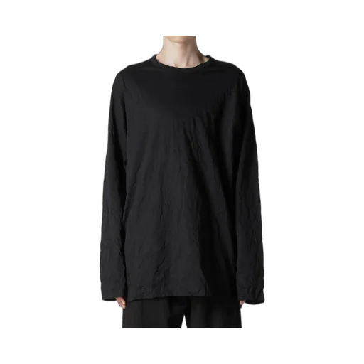 Wrinkled Stripe Jq Round Neck T