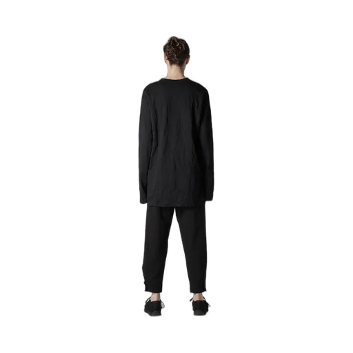 Wrinkled Stripe Jq Round Neck T
