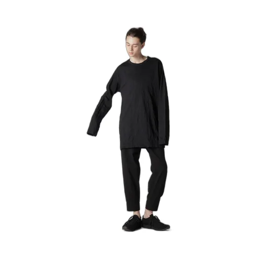Wrinkled Stripe Jq Round Neck T