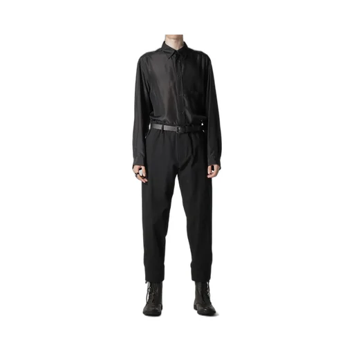 C/L Uneven Thread Canvas Belted Hem Pants
