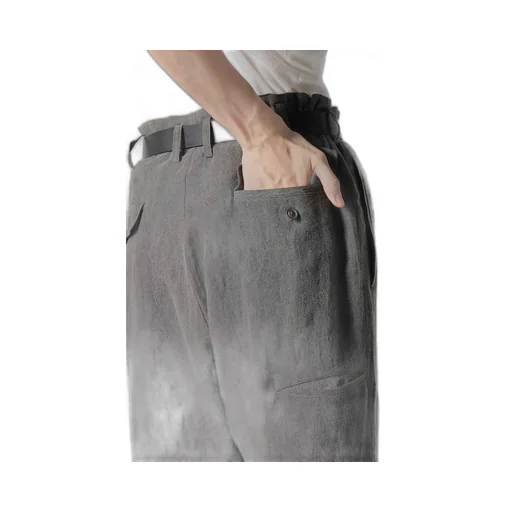60 Flax Ink Tab Detail Slim Pants