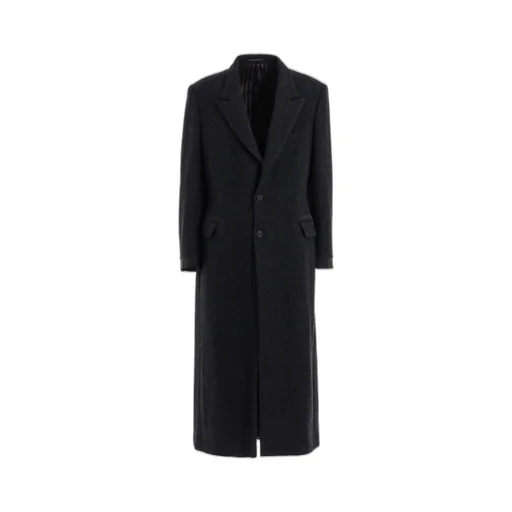 Dobby Tweed Peak Lapel Long Jacket