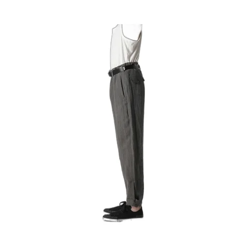 60 Flax Ink Tab Detail Slim Pants