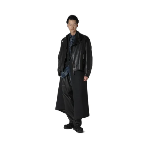 Dobby Tweed Peak Lapel Long Jacket