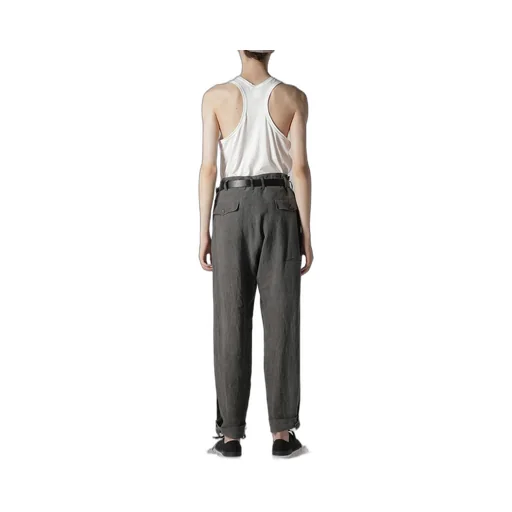 60 Flax Ink Tab Detail Slim Pants