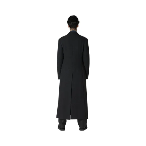 Dobby Tweed Peak Lapel Long Jacket