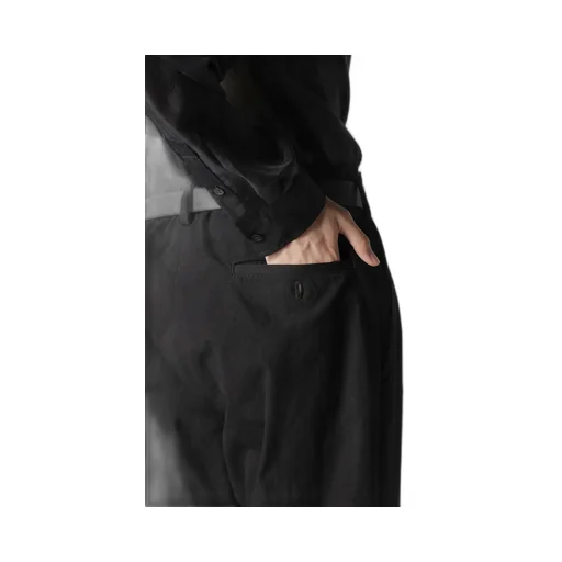 C/L Uneven Thread Canvas Belted Hem Pants