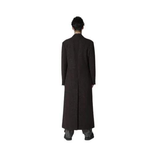 Wool Spinning Leather Switch Collar Button Jacket