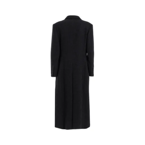Dobby Tweed Peak Lapel Long Jacket