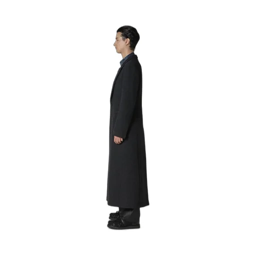 Dobby Tweed Peak Lapel Long Jacket