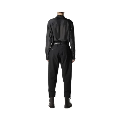 C/L Uneven Thread Canvas Belted Hem Pants