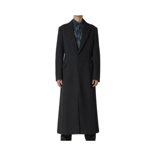 Dobby Tweed Peak Lapel Long Jacket