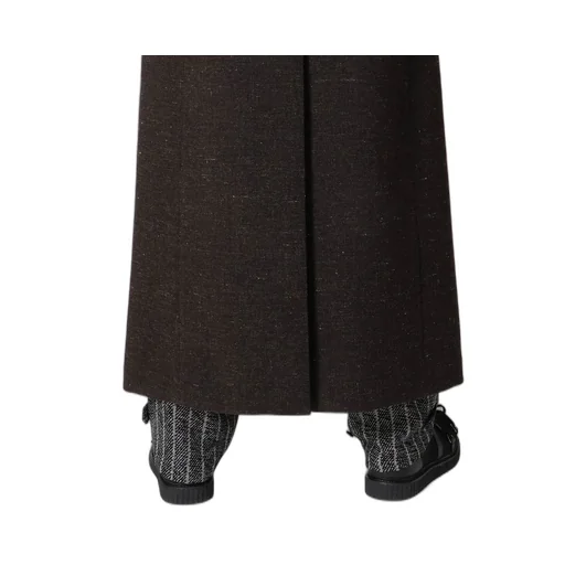 Wool Spinning Leather Switch Collar Button Jacket