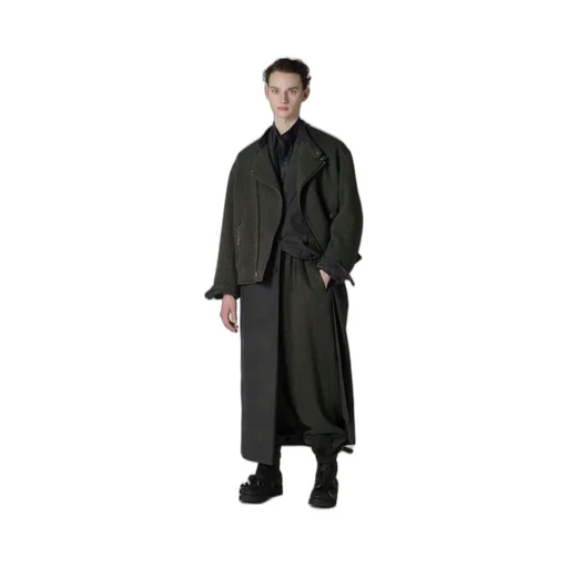 Dungaree Jq Black Long Jacket