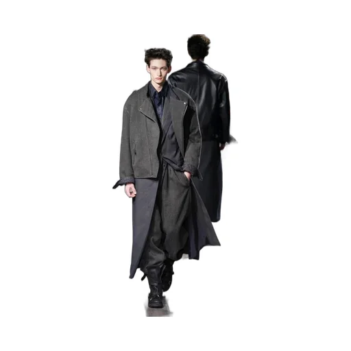Dungaree Jq Black Long Jacket