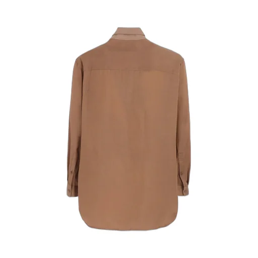 Cu/C/Flax Stand Collar Shirt