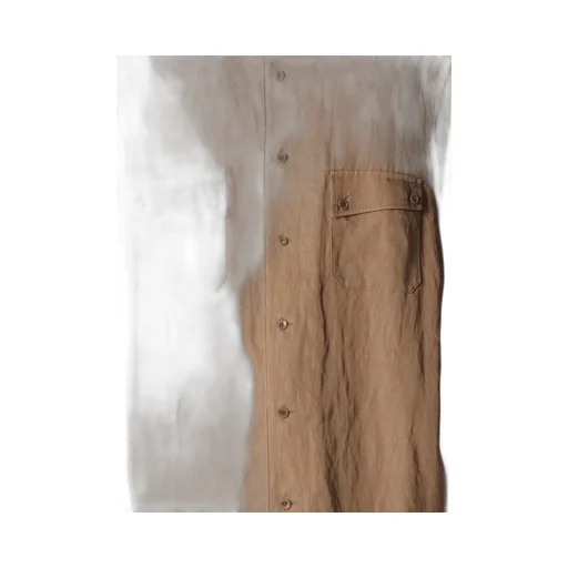 Cu/C/Flax Stand Collar Shirt