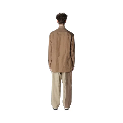 Cu/C/Flax Stand Collar Shirt