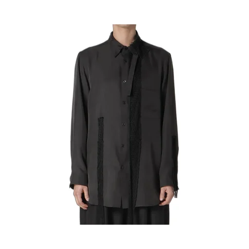 22M French Twill Mesh Tp Grey Blouse