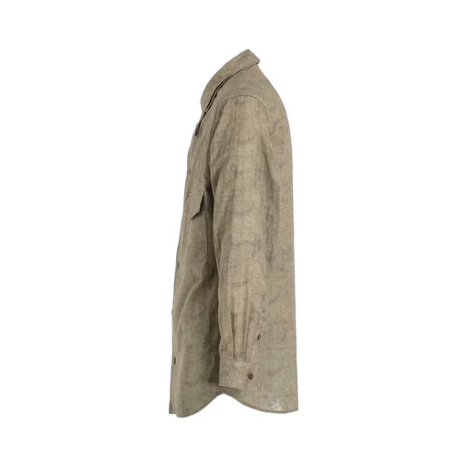 Cotton Linen Herringbone 5 Way Collar Tab Blouse
