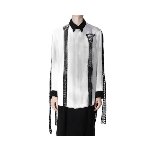 Cellulose Lawn Black Mesh Tp Blouse
