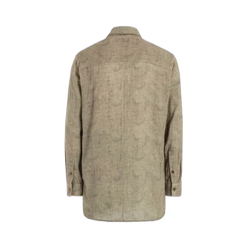 Cotton Linen Herringbone 5 Way Collar Tab Blouse