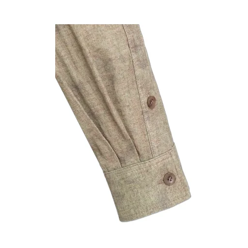 Cotton Linen Herringbone 5 Way Collar Tab Blouse
