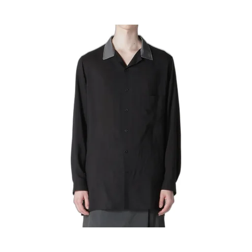 Cellulose Loan Open Collar B W/ Differnt Fabric
