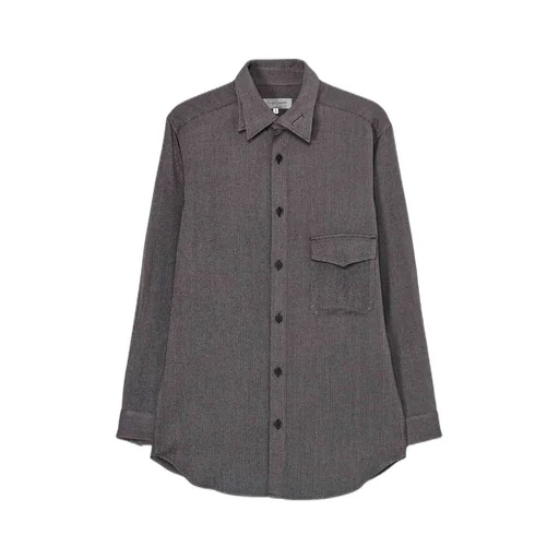 Ry M Herringbone Collar Tab Blouse