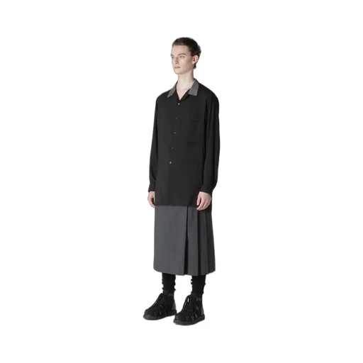 Cellulose Loan Open Collar B W/ Differnt Fabric