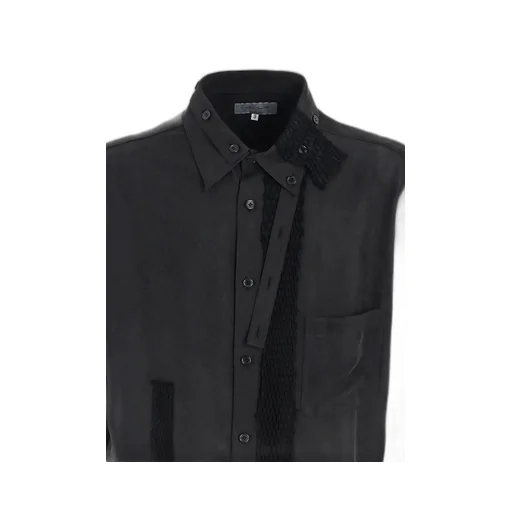22M French Twill Mesh Tp Grey Blouse