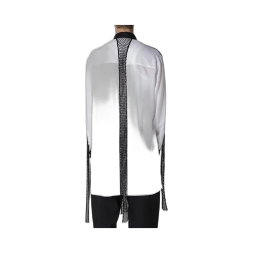 Cellulose Lawn Black Mesh Blouse