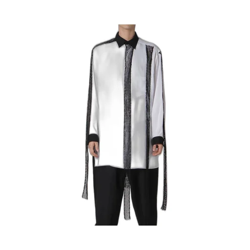 Cellulose Lawn Black Mesh Blouse