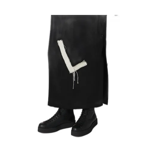 Cu/Ry/S Gabardine Patch Right Side Vents Skirt