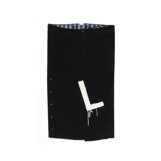 Cu/Ry/S Gabardine Patch Right Side Vents Skirt